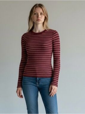 Nine West purple striped sparkly sweater
